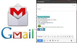 How to add  Create Permanent Signature amp Logo to Email in Gmail [upl. by Stannfield878]