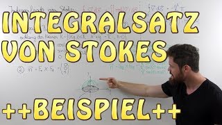 Integralsatz von Stokes Teil 2 BEISPIEL Zirkulation entlang eines Kreises [upl. by Notla]