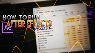 How To Run After Effects On Low Spec Pc  4gb ram i3  intel hd [upl. by Gibson]