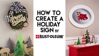 DIY Holiday Sign With RustOleum Metallic amp Glitter Spray Paint [upl. by Brass937]