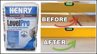 How We Leveled Our Floors  Henry 555 Self Leveling  How to Use Liquid Leveler on Plywood [upl. by Prud950]