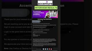 Accenture Interview Results  Accenture Task Mail accenture [upl. by Eward]