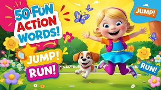 Action Words with Actions  kids cartoon kindergarten [upl. by Rush]