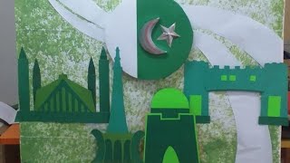 14 August Easy Charts School Decoration Ideas  Pakistan Independence Day Board Charts Decoration [upl. by Nestor]