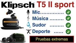 T5 II sport Klipsch TWS  Pasó casi todas las pruebas extremas [upl. by Anirual7]