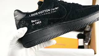 Louis Vuitton Nike Air Force 1 Low “Triple Black” [upl. by Kcirednek]