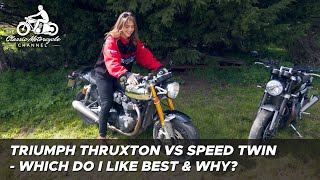 Triumph Thruxton RS vs Triumph Speed Twin 1200  comparison amp review [upl. by Negiam872]