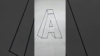 Letter 3D A 3d ytshorts 3dletter art drawing [upl. by Dittman491]