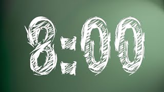 Green Chalkboard 8 minutes Countdown Timer [upl. by Levona276]