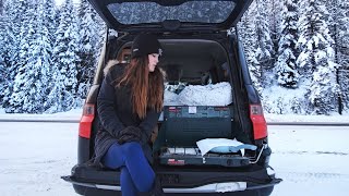 winter car camping  hot springs and pizza  it is still cold [upl. by Theran663]