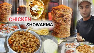 Eating Chicken Showarma PlatterSaudi Street Food chickenshawarma food foodblogger [upl. by Weisburgh]