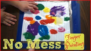 NO MESS FINGER PAINTING  Family Friendly Easy DIY Painting [upl. by Edmead]