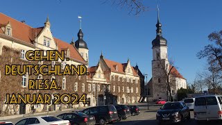 Gehen  Deutschland 🇩🇪 Stadt Riesa Januar 2024 Прогулка  Германия  Город Riesa [upl. by Fattal323]