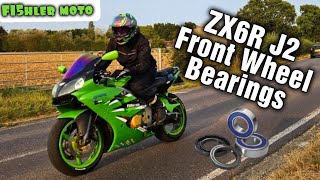 2001 ZX6R front wheel bearing replacement [upl. by Worthington]