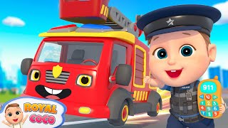 911 Song  Policeman vs Fireman  RoyalCoco Nursery Rhymes amp Kids Songs [upl. by Welford]