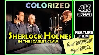 Sherlock HolmesThe Scarlet Claw 1944 Colorized and 4K Upscale Crime Horror Mystery Thriller [upl. by Wakeen]