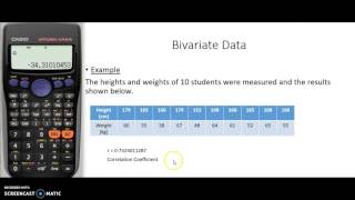 Entering Bivariate Data on the Casio Calculator [upl. by Pepi]