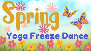 Spring Yoga Freeze Dance  Brain Break  GoNoodle inspired  PE Warm Up Game [upl. by Lerim635]