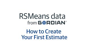 RSMeans Data Online How to Create Your First Estimate [upl. by Erikson]