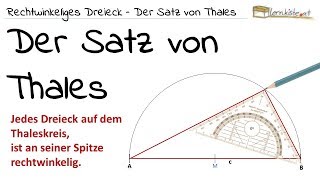 Der Satz von Thales  Konstruktion rechtwinkeliger Dreiecke [upl. by Naarah267]