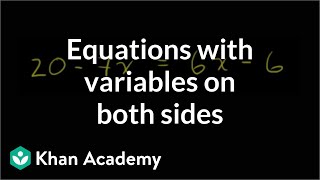 Example 2 Variables on both sides  Linear equations  Algebra I  Khan Academy [upl. by Navert361]