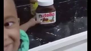 Kid spelling Nutella “PEANUT BUTTER” [upl. by Dulce]