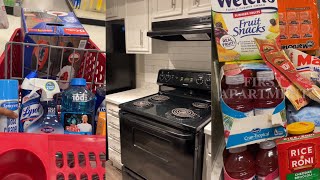 Moving Vlog 01  Empty Apartment Tour  First Grocery Haul  Cleaning Supply Haul 🫶🏾 [upl. by Deirdre]