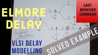 Elmore delay  Solved example  Elmore shortcut  VLSI Delay modelling  VLSI Delay models [upl. by Aihsakal]