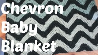 Easy Crochet Chevron Baby Blanket [upl. by Greenes]