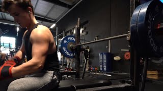 90KG BENCH PRESS PR [upl. by Nylyrehc]