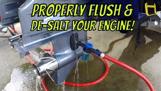 How to flush and DeSalt Your Boat Motor BETTER Outboards or Inboards [upl. by Inahs]