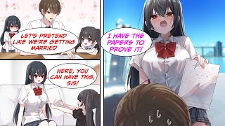 Manga Dub The TSUNDERE next me hates me but her sister likes me so I pretend to marry her but [upl. by Catha297]