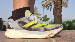 Adidas Adizero Adios Pro 3  Wonder Blue Core Black Lucid Lemon  unboxing and first run [upl. by Anyrtak]