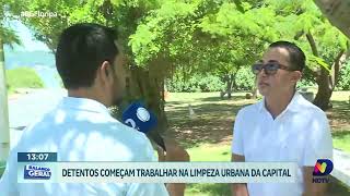 Detentos iniciam trabalho na limpeza urbana em Florianópolis [upl. by Lewellen]