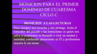 Monicion Para el Primer Domingo de Cuaresma Ciclo C [upl. by Gile]