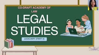 TUTORIAL LEGAL STUDIES  CLASS XII  JUDICIARY  PART III BY CODRAFT ACADEMY OF LAW  MAHESHWARY [upl. by Aieki]