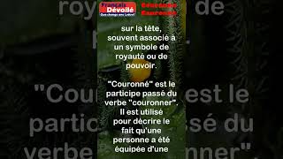 Couronne et Couronné shorts Une Lettre [upl. by Ecineg]