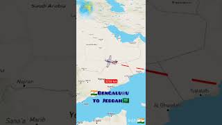 🇮🇳Bengaluru to Jeddah🇸🇦internationalairport viral distance trending map airport tiktok [upl. by Ynaffets]