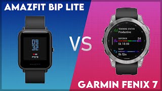 Amazfit Bip Lite vs Garmin Fenix 7 Comparison [upl. by Aihseyk924]