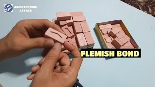 FLEMISH BOND Explained Practically with Mini Bricks  Brick Bonds  ArchitectureAttack [upl. by Mulvihill]