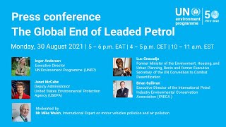 Press conference The Global End of Leaded Petrol [upl. by Jelsma629]