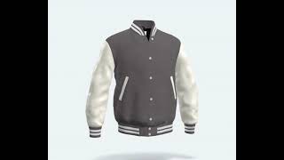 Varsity Letterman Jacket Light Oxford Wool Body Bright White Leather Sleeves [upl. by Acinomaj]