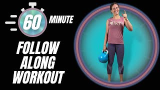 Lower Body amp Core 60 Minute Follow Along Kettlebell Class  Kettlebell Solo Class 5 [upl. by Chappell]