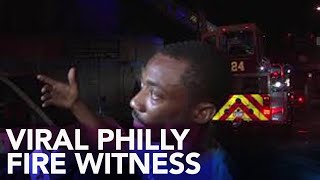 Philly fire witness goes viral for shading Eagles player Nelson Agholor [upl. by Ettesil]