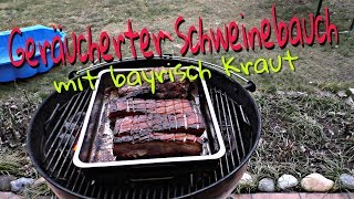 058  Geräucherter Schweinebauch vom Grill mit bayrisch Kraut vom Dutch Oven 🇩🇪 [upl. by Worrad]