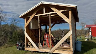 ￼ Getting ready to build the back wall of the woodshed ￼ [upl. by Alik260]