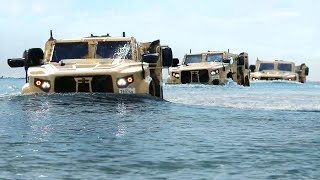 US Pushing Armored Vehicles to the Extreme Limits During Deep Water Crossing [upl. by Holle941]