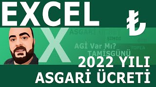 2022 Asgari Ücret Hesabı  Excel Dersleri [upl. by Mossolb]