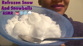 ASMR Refrozen Powdery Snow and Snowballs ❄️⛄️👅 [upl. by Bertilla]