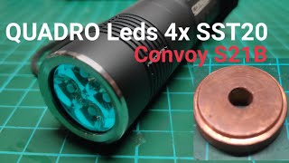 CUSTOM BUILD CONVOY S21B QUADRO Leds 4x SST20  SHORT REVIEW [upl. by Grimbly]